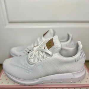 White Adidas Swift Run Sneakers